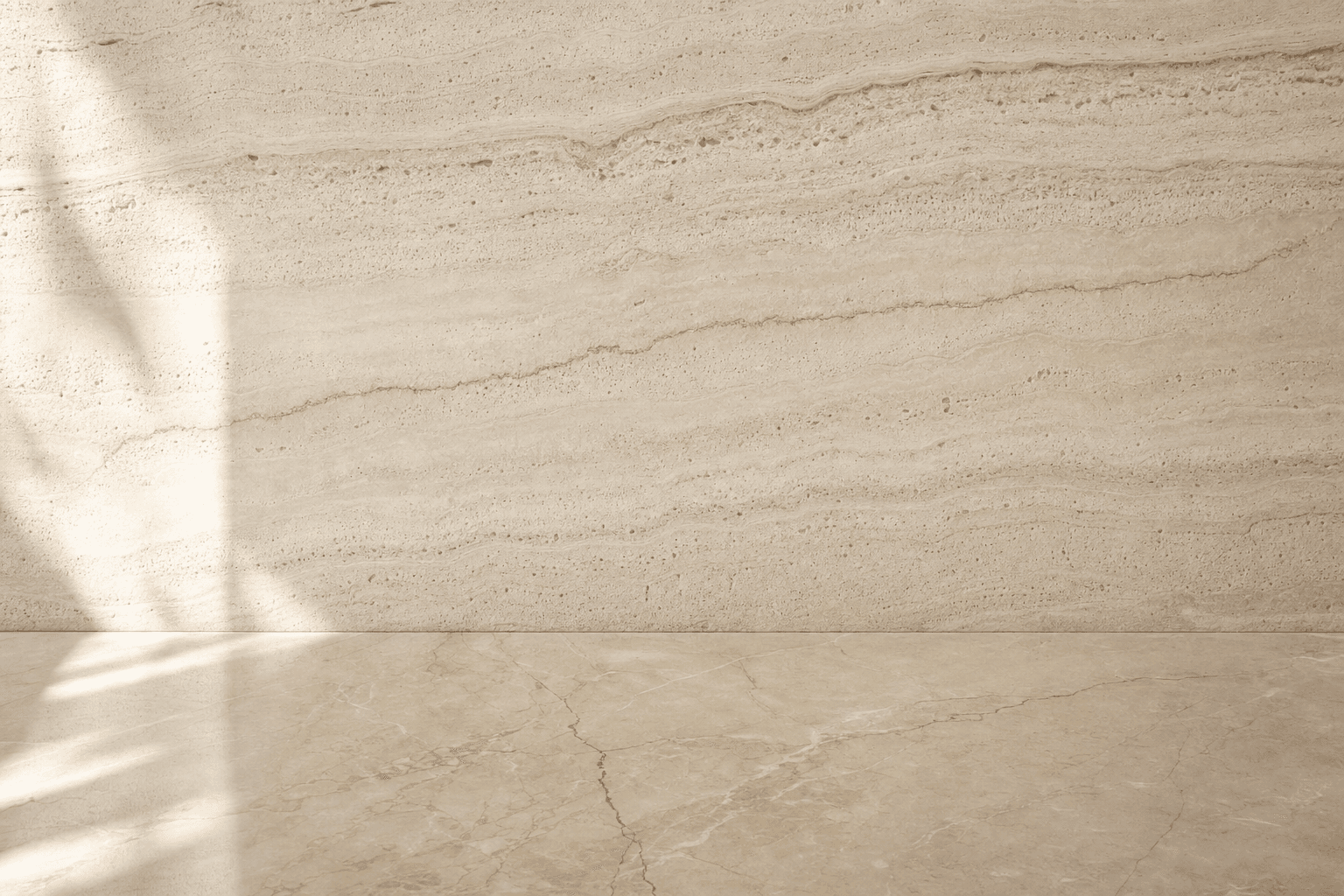 Warm beige marble with a fine crackled grain.